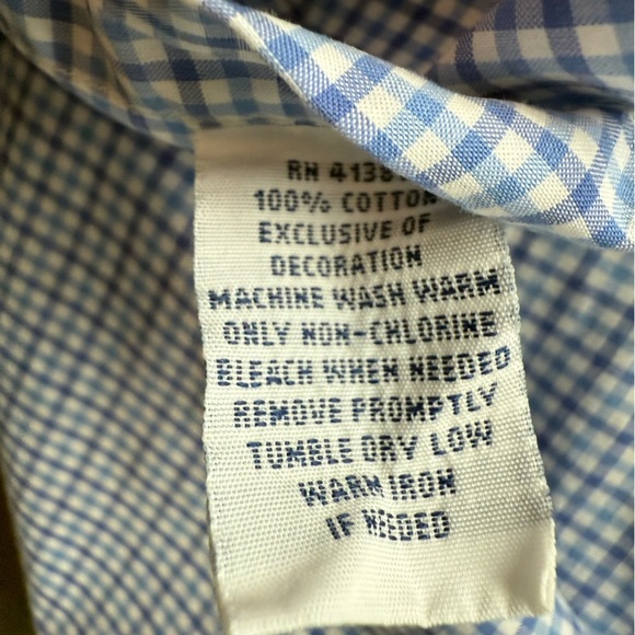 Polo Ralph Lauren Men’s Blue Gingham Check Button-Down Shirt - Picture 6 of 6